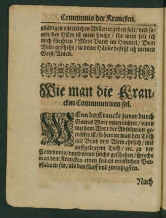 Wie man die Krancken Communiciren sol.