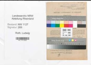 Entnazifizierung Ludwig Roth , geb. 25.08.1891 (Regierungsoberinspektor)