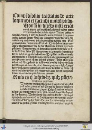 De arte loquendi et tacendi.