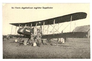 Nr. 1538m: Bei Menin angeschossener englischer Doppeldecker