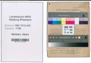 Entnazifizierung Albert Merklein , geb. 08.09.1908 ()