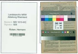 Entnazifizierung Hermann Ricken , geb. 22.04.1874 (Vertreter)