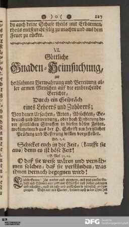 VI. Göttliche Gnaden-Heimsuchung...