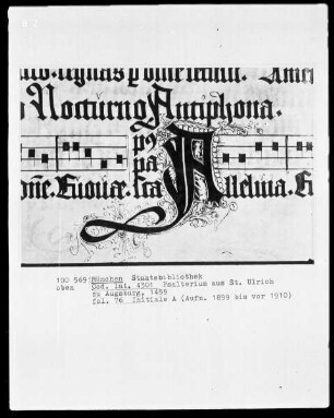 Psalterium aus Sankt Ulrich in Augsburg — ---, Folio 76 rectoInitiale A, Folio 76 recto