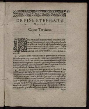 De Fine Et Effectu Mutui. Caput Tertium