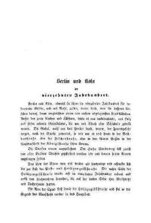 Berlin und Köln im vierzehnten Jahrhundert