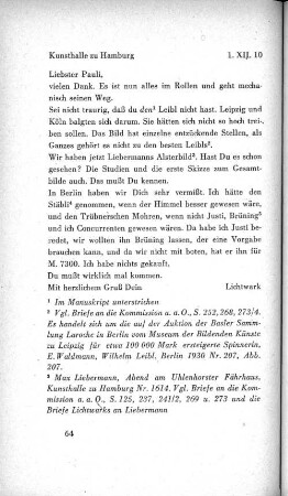 Kunsthalle zu Hamburg 1. XII. 10