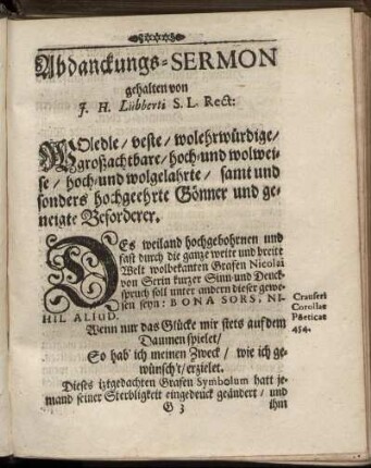 Abdanckungs-Sermon