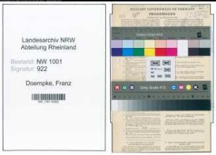 Entnazifizierung Franz Doempke, geb. 28.12.1896 (Kfz.Handwerksmeister)