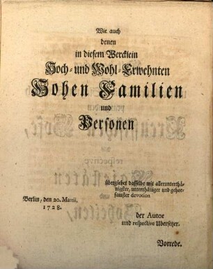 Tapfferkeit Des Märckischen Adels, Oder: Das von weiland Chur-Fürst Joachimo I. zu Brandenburg, glorwürdigsten Andenckens, Anno 1509, zu neuen Rupin gehaltene denckwürdige Thurnier : Wegen seiner Fürtreffligkeit, und denen dabey vorgefallenen ungemein curieusen Umständen, ins Teutsche übersetzet, Welchem beygefüget der ietzt lebende Preussische Hof