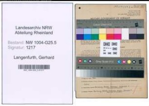 Entnazifizierung Gerhard Langenfurth , geb. 30.01.1898 (Schreiner)