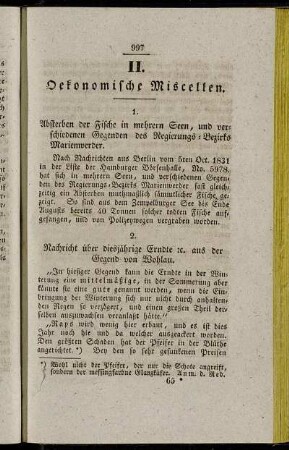 II. Oekonomische Miscellen.