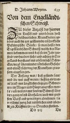 Von dem Engelländischen Schweiß.