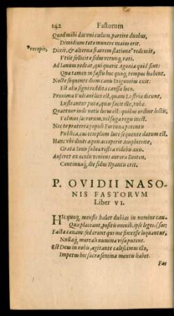P. Ovidii Nasonis Fastorum Liber VI.