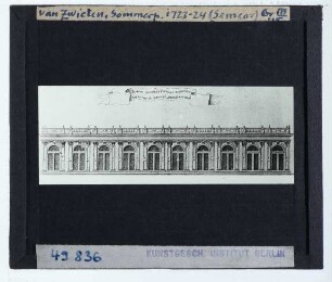 St. Petersburg, Sommer-Palais : Fassade des Dachgeschosses (Zeichnung)