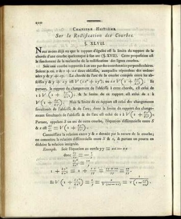 Chapitre Huitième. Sur la Rectification des Courbes.