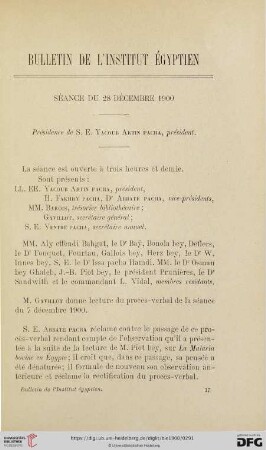 Séance du 28 décembre 1900