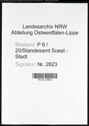 Sterberegister Standesamt Soest