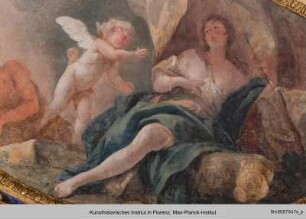 Apoll als Sonnengott zwischen Allegorien der vier Elemente : Allegorie des Feuers & Vulcan und Venus