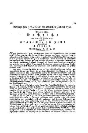 Beylage zum 35ten Stück der Deutschen Zeitung 1792