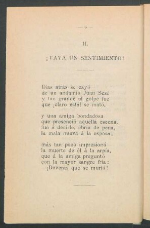 II. - ¡Vaya un sentimiento!