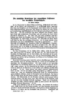 Die psychische Grundlage des organischen Aufbaues der deutschen Einheitsschule