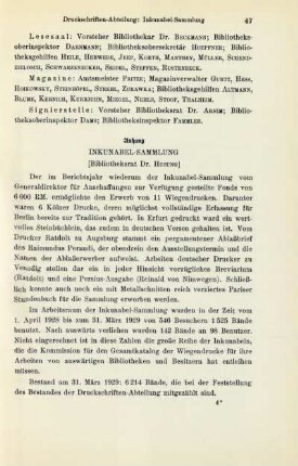 Anhang Inkunabel-Sammlung