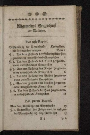 Allgemeines Verzeichniß der Materien.