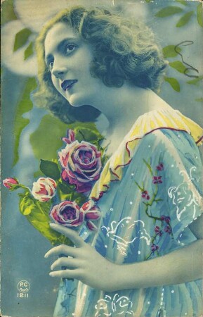 [Porträt einer Frau mit Rosen]