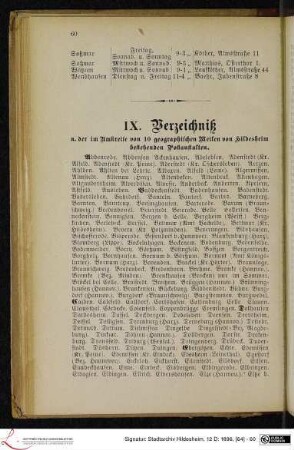 IX. Verzeichniß