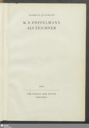 M.D. Pöppelmann als Zeichner