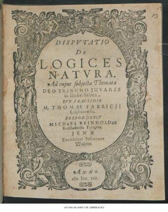 Disputatio De Logices Natura