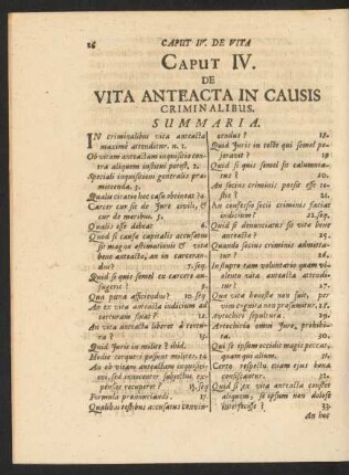 Caput IV. De Vita Anteacta in Causis Criminalibus.