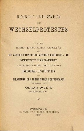 Begriff und Zweck des Wechselprotestes