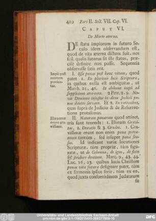 Caput VI. De Morte aeterna.