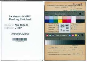 Entnazifizierung Maria Veerbeck, geb. 16.08.1913 ()