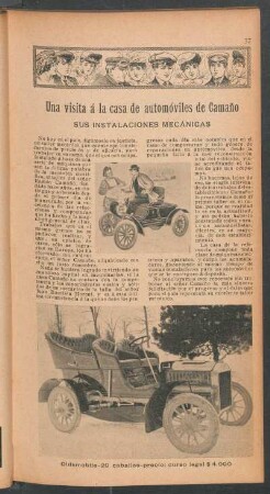 Una visita á la casa de automóviles de Camaño - sus instalaciones mecánicas