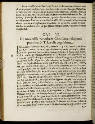 Cap. VI. De universali per orbem Christianae religionis prioribus N.T. saeculis cognitione