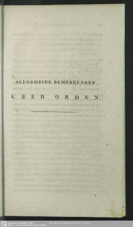 Allgemeine Bemerkungen Über Orden