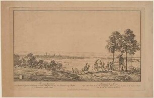 Blick vom Moreau-Denkmal in Räcknitz bei Dresden nach Norden auf die Stadt Dresden