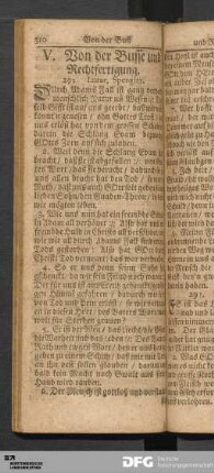 V. Von der Busse und Rechtfertigung.