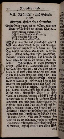 VII. Krancken- und Sterb-Gebet.