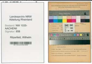 Entnazifizierung Wilhelm Ritzerfeld , geb. 08.05.1902 (Schmied)