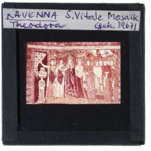 Ravenna, S. Vitale,Ravenna, S. Vitale, Mosaiken : Mosaik mit Hofstaat der Theodora