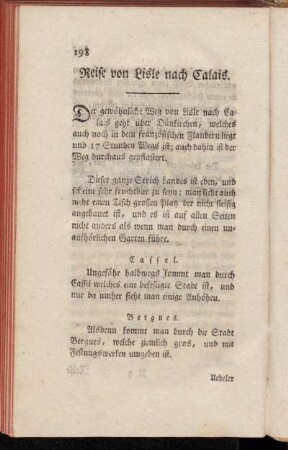 Reise von Lisle nach Calais.