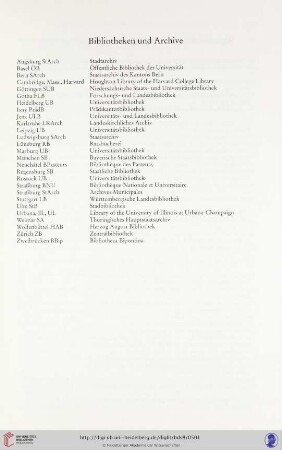 Bibliotheken und Archive