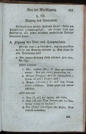 §. VII. Fügung des Vorwortes