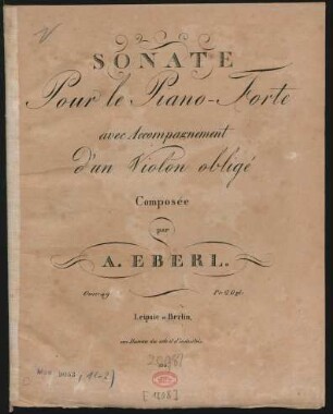 Sonate Pour le Piano-Forte avec Accompagnement d'un Violon obligé : Oeuv. 49.
