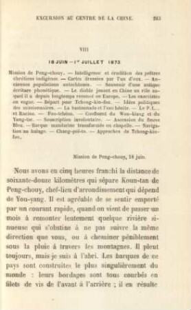VIII. 18 Juin - 1er Juillet 1873