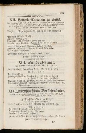 XII. Lotterie=Direction zu Cassel.